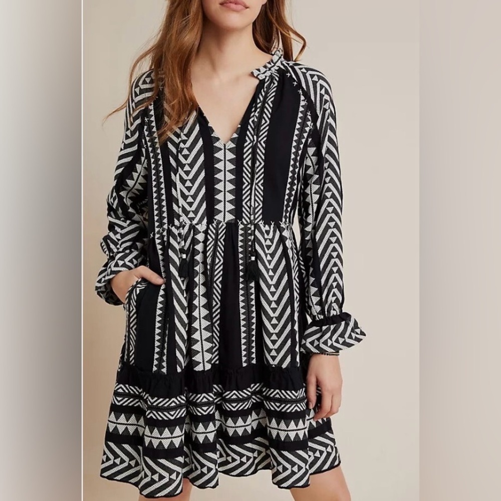 Black and White Patterned Dress